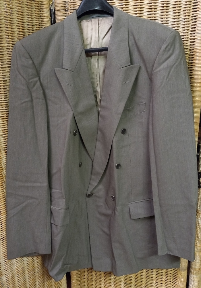 HUGO Boss Men's Wool Double Breasted Blazer Suit Jacket Sage Green Size 44